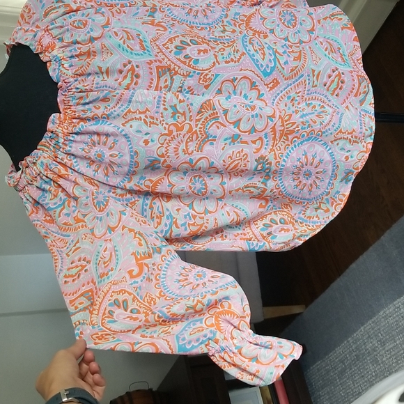 Talbots Paisley Ruffle Blouse - Picture 3 of 5